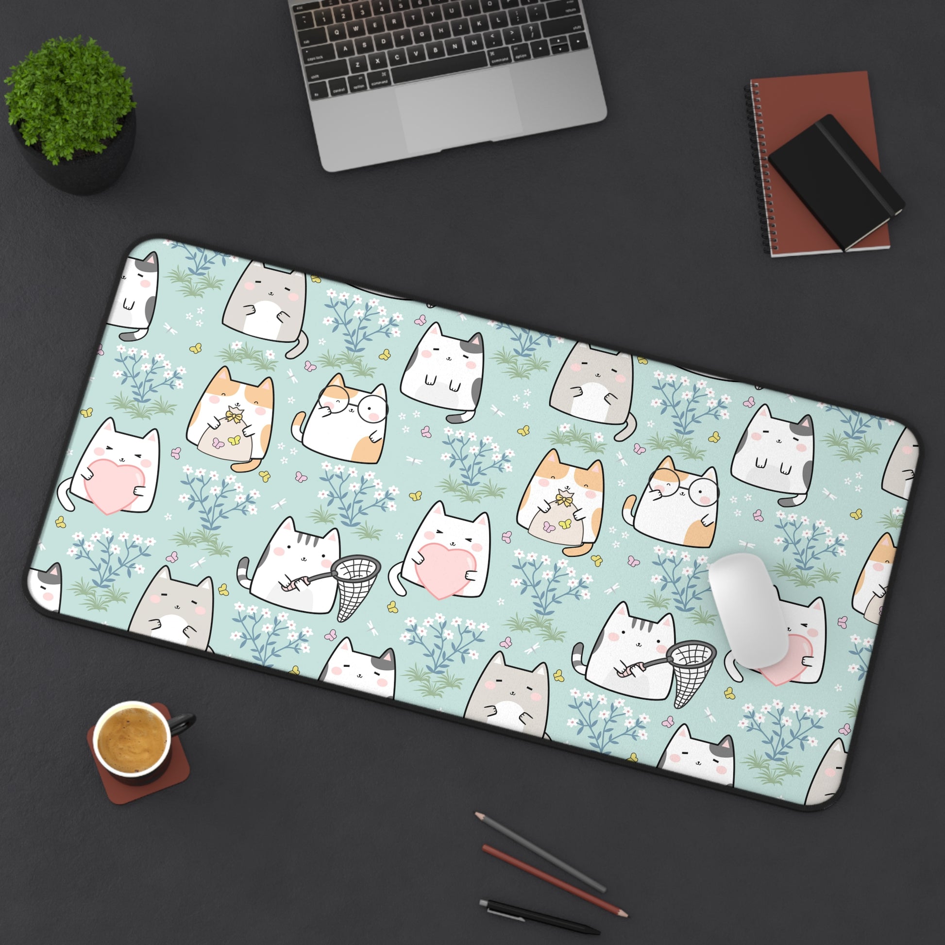 Cat Lovers Extended XL Desk Mat Mouse Pad Large Large Gaming Mouse Pad Cute Aesthetic Large Extended Desk Pad,