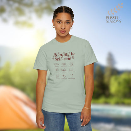 Comfort Colors Unisex Garment-Dyed T-shirt - Reading is Self Care Espresso Color