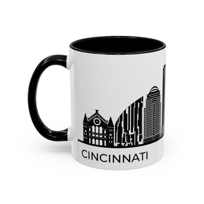 City COFFEE Mug Black and White COFFEE MUG Cincinnati Trendy Coffee Mug, Minimalist Coffee Mug Cincinnati Mug, Skyline Mug, Cincinnati