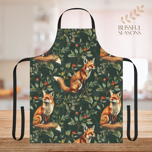 Cute Fox Chef Apron with Tie Back Closure for Animal Lover Gift Item Apron for Mother Sister Friend  Grandma Grandparents Fur Mama