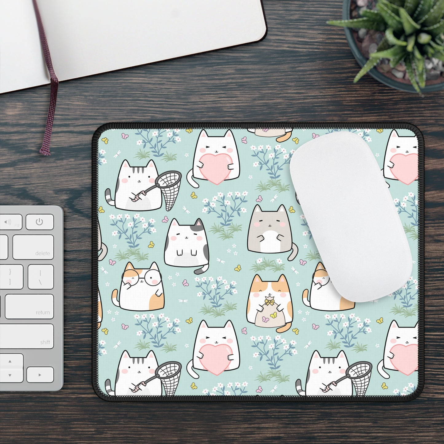 Gaming Mouse Pad - Cat Lover Cute Kawaii Aesthetic Design