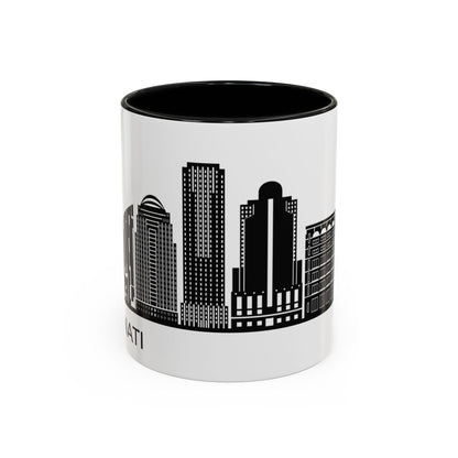 City COFFEE Mug Black and White COFFEE MUG Cincinnati Trendy Coffee Mug, Minimalist Coffee Mug Cincinnati Mug, Skyline Mug, Cincinnati