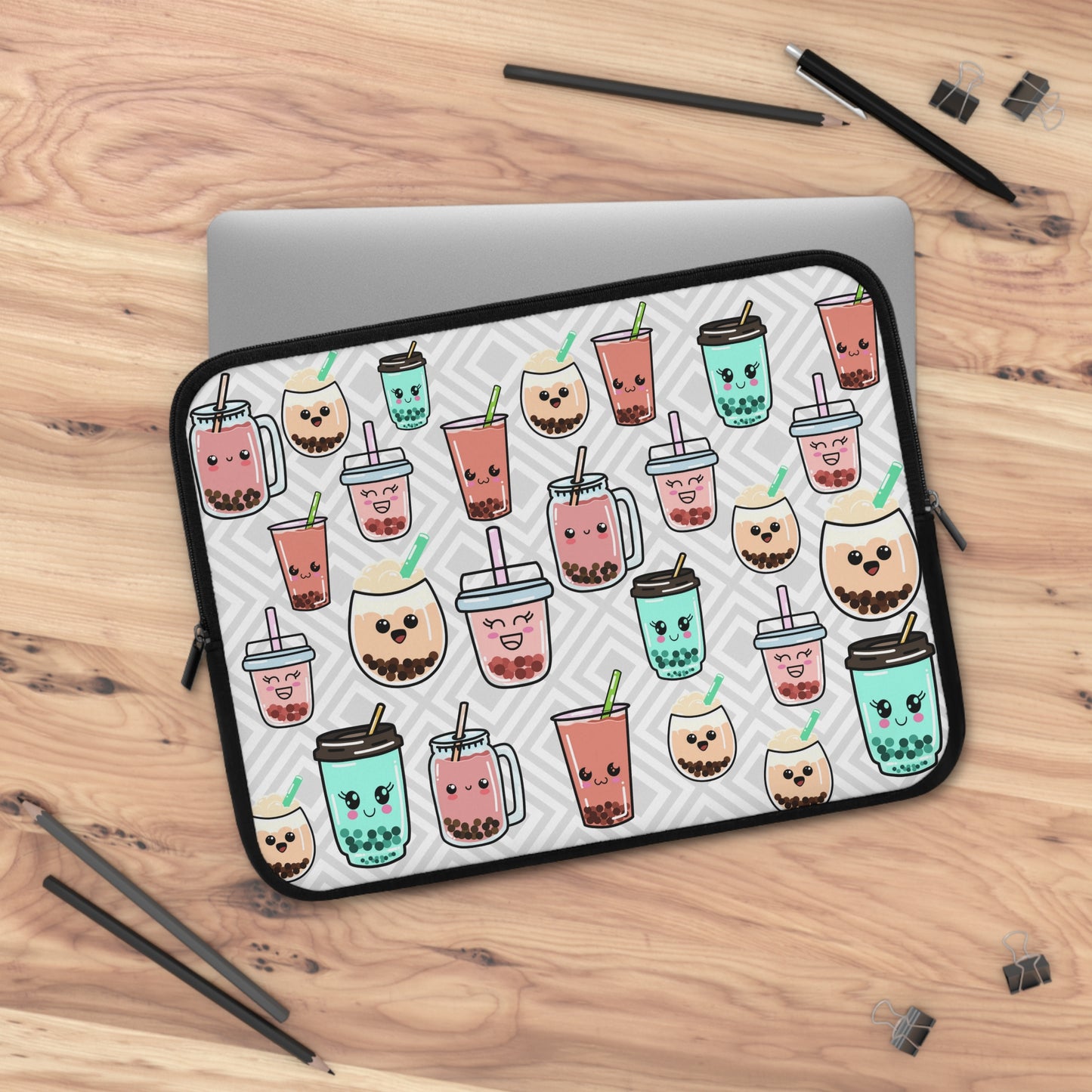 Laptop Sleeve - Kawaii Boba Design - Cute Laptop and Tablet Cover