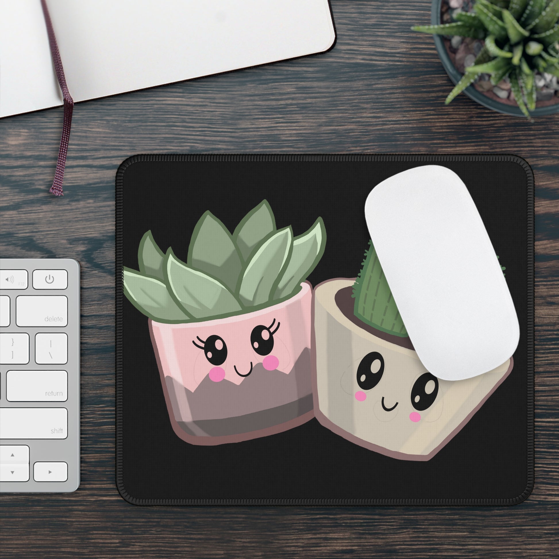 Mouse Pad - Cute Succulent - Kawaii Succulent - Gift for Succulent Lovers