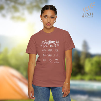 Comfort Colors Unisex Garment-Dyed T-shirt - Reading is Self Care Espresso Color