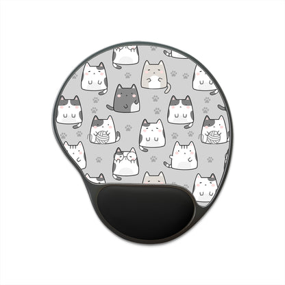 Gray Cat Lover Mouse Pad Wrist Rest Mouse Pad Kawaii Mouse Pad Aesthetic Mouse Pad Wrist Support Mouse Pad