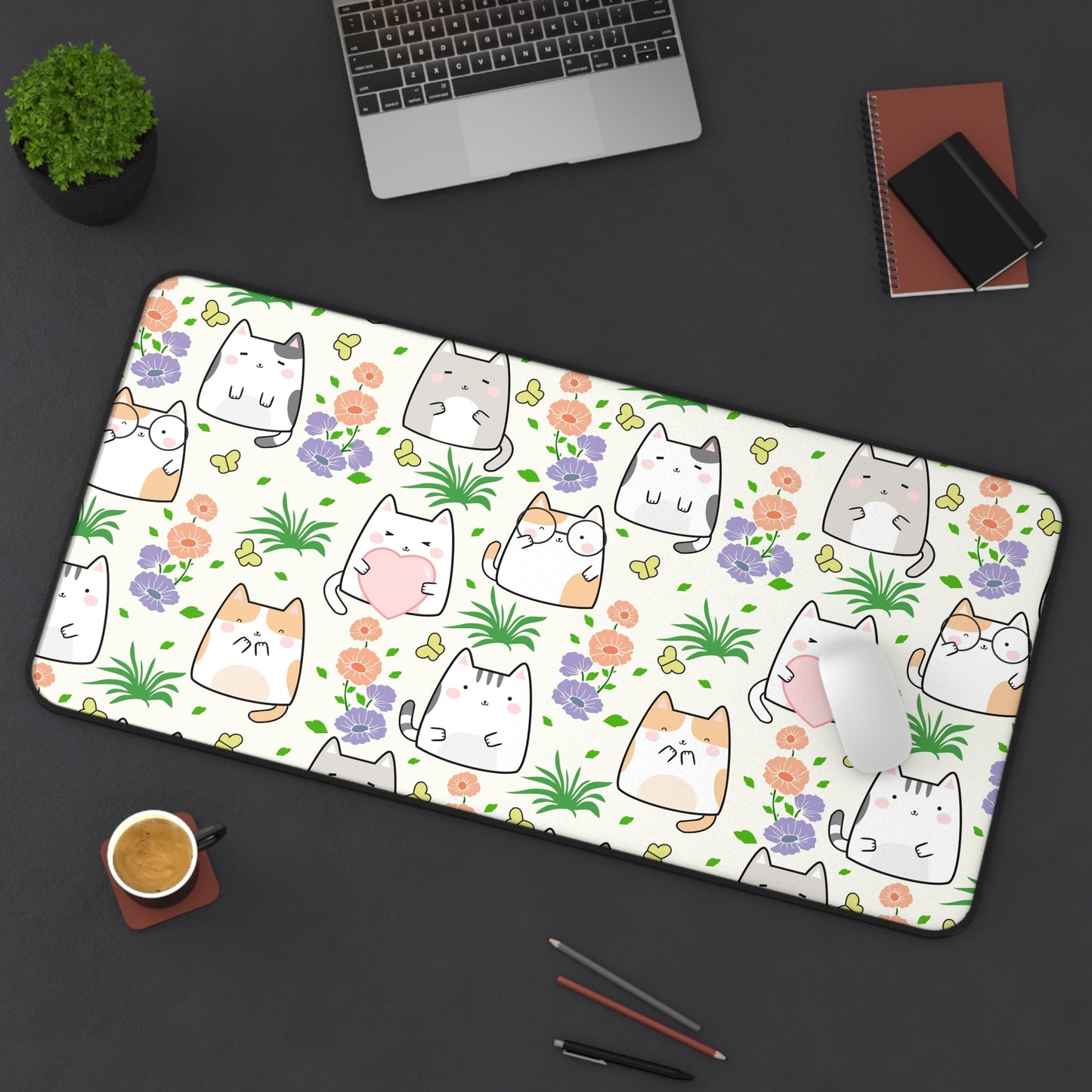 Cat Lover Large Gaming Mouse Pad Cute Aesthetic Gaming Mouse Pad Large Extended Desk Decor Kawaii Mouse Pad Large