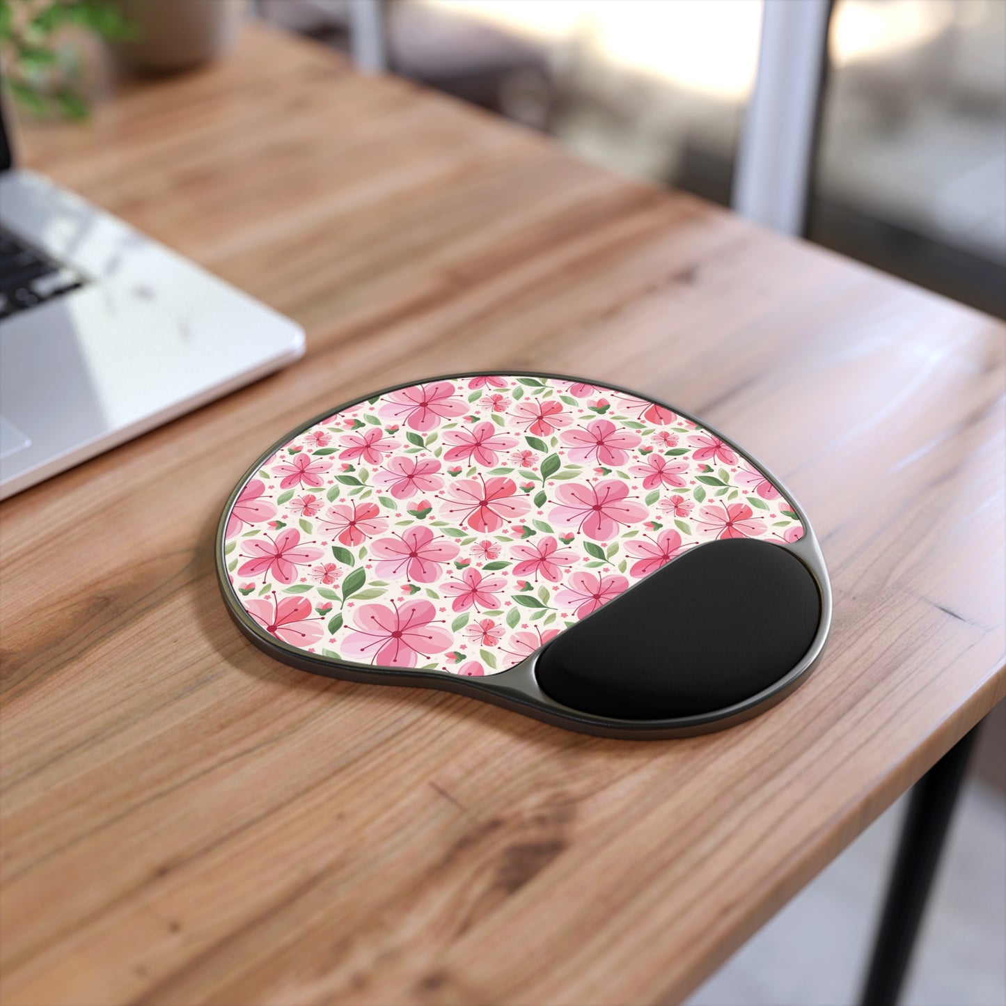 Sakura Mouse Pad with Wrist Rest, Cherry Blossom Mouse Pad Cute Mouse Pad Blossom Desk Pad Pink Mouse Pad