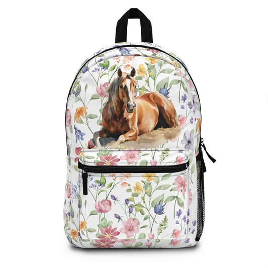 Farm Horse Lovers Backpack for School With Tablet Compartment inside Waterproof Padded back Gift for Wildflowers Lovers