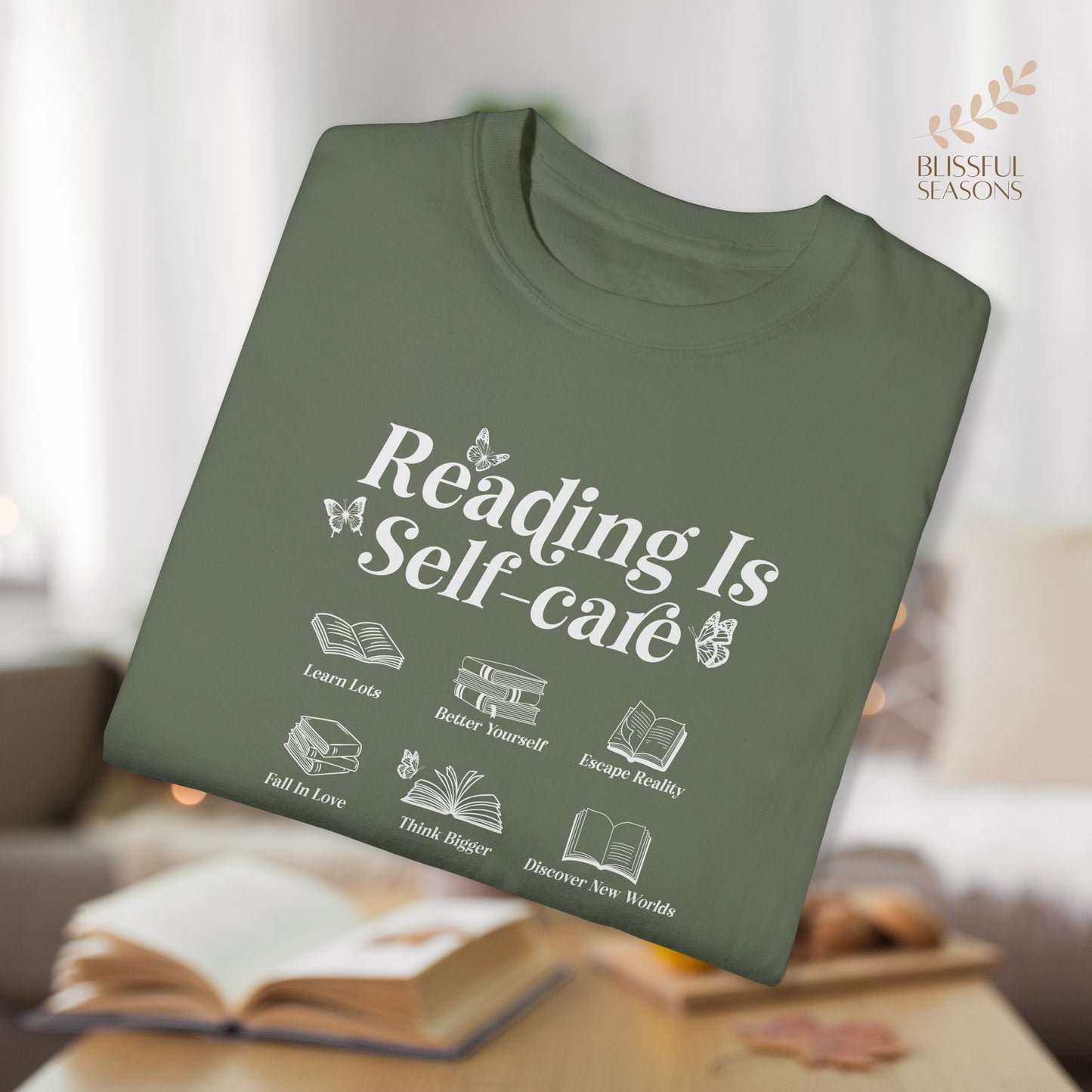 Comfort Colors Unisex Garment-Dyed T-shirt - Reading is Self Care Espresso Color