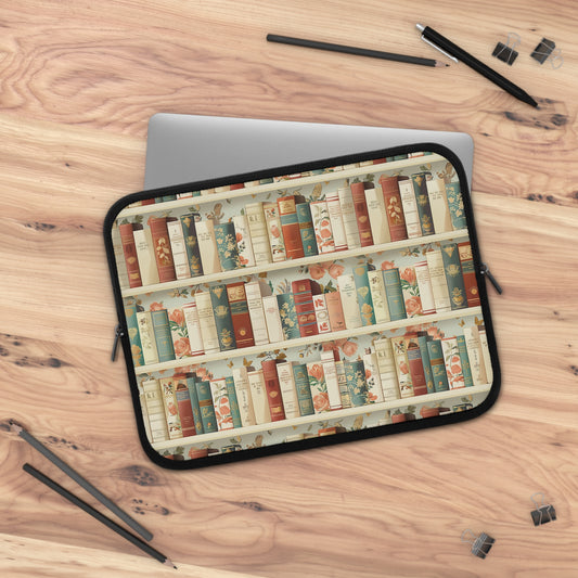 Bookish Laptop Sleeve - Reading Design Tablet Cover for Bookworm Gift