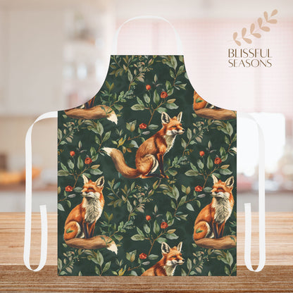 Cute Fox Chef Apron with Tie Back Closure for Animal Lover Gift Item Apron for Mother Sister Friend  Grandma Grandparents Fur Mama