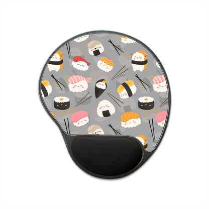 Gray Sushi Mouse Pad, Wrist Rest Mouse Pad Kawaii Mouse Pad Aesthetic Mouse Pad Wrist Support Mouse Pad