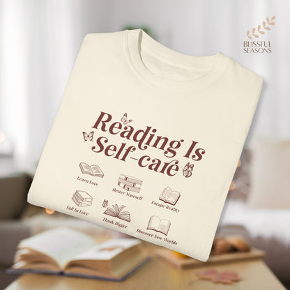 Comfort Colors Unisex Garment-Dyed T-shirt - Reading is Self Care Espresso Color