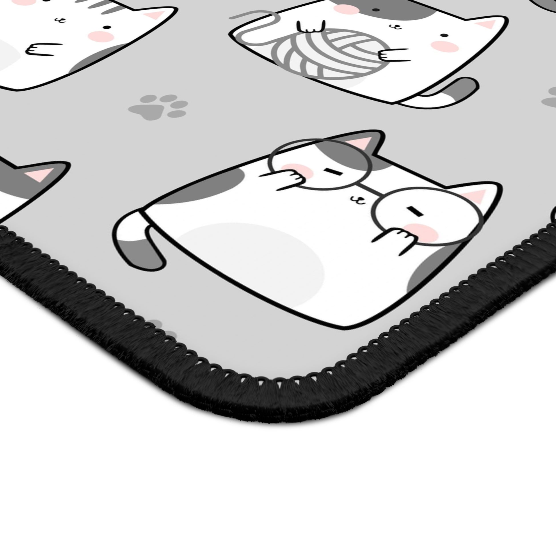 Gray and Cat Kitty Mouse Pad Cute Kawaii Kitty Desk Mat Christmas Gift for Kitty Lovers Cat Lovers Gift Ideas Mouse Pad