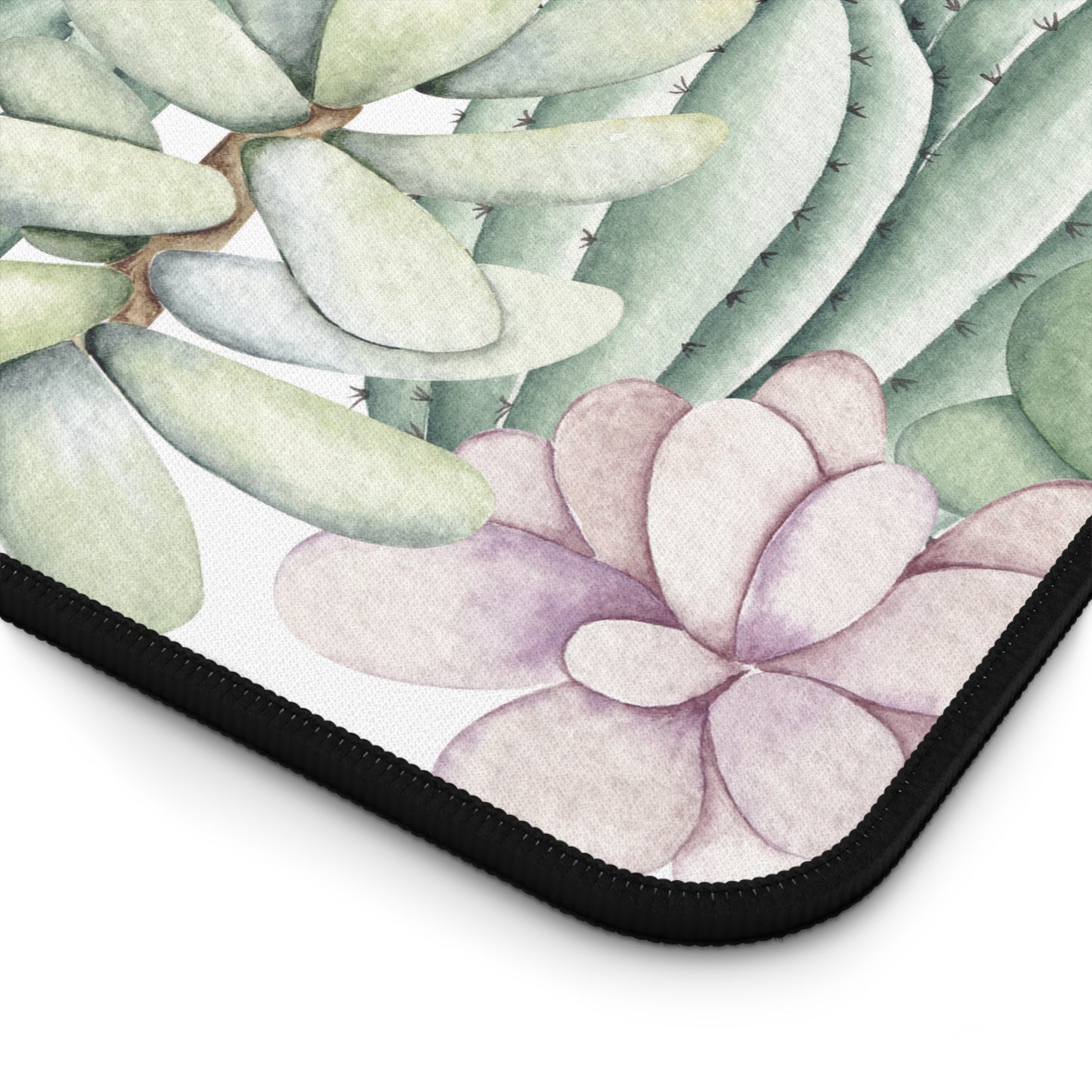 Desk Mat Succulents Mouse Pad Large White Background for Succulent Lovers Aesthetic Extended