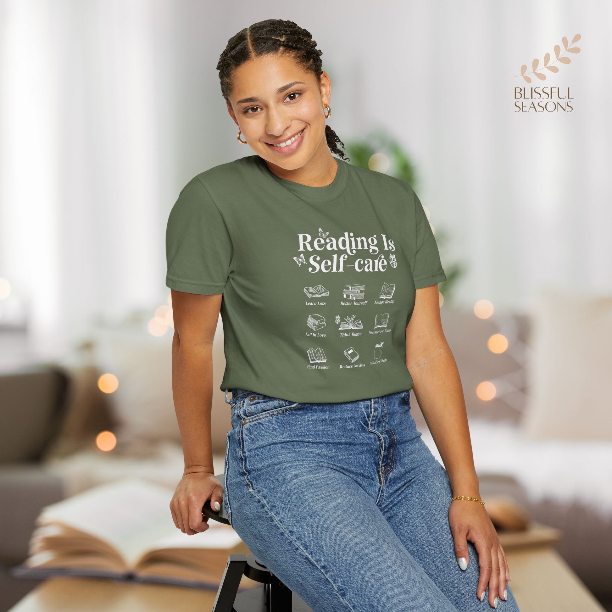 Comfort Colors Unisex Garment-Dyed T-shirt - Reading is Self Care Espresso Color