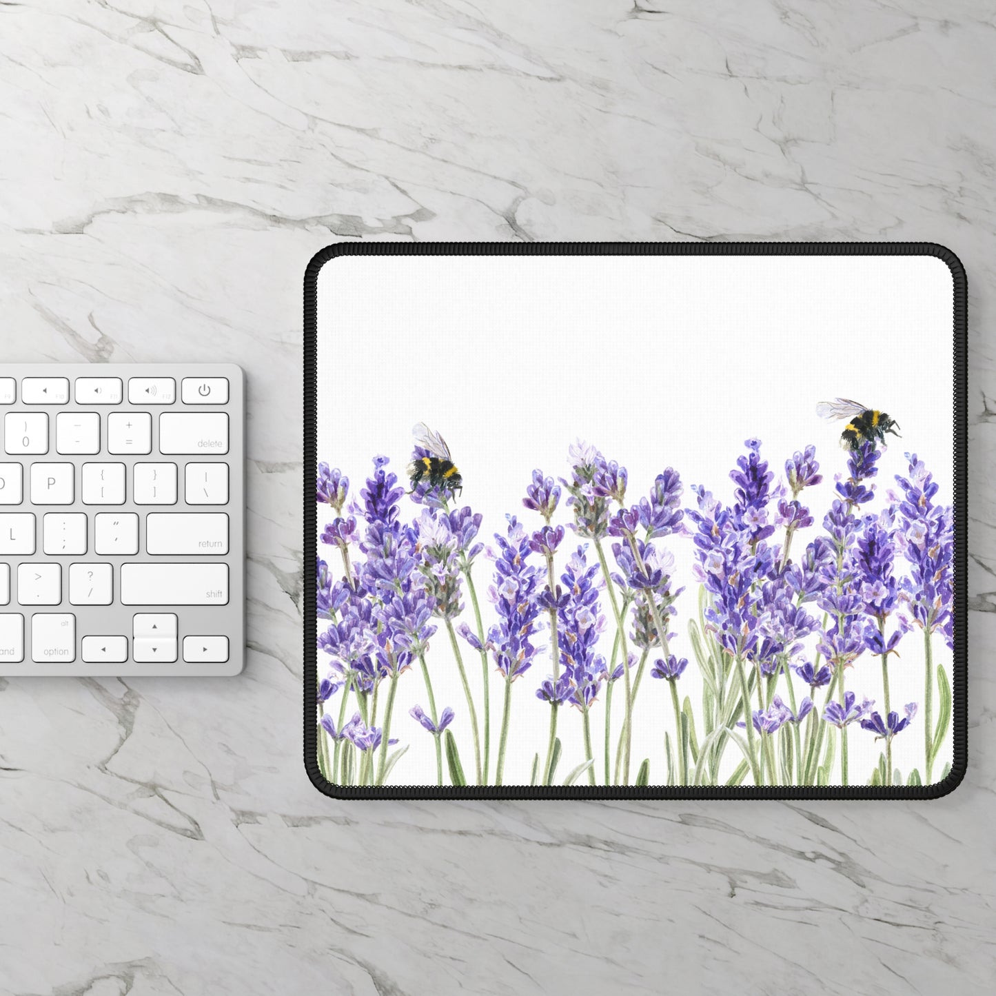 Desk Mat Lavender Mousepad, Wildflower Flower Desk Decor Cute Mouse Pad Floral Mouse Pad