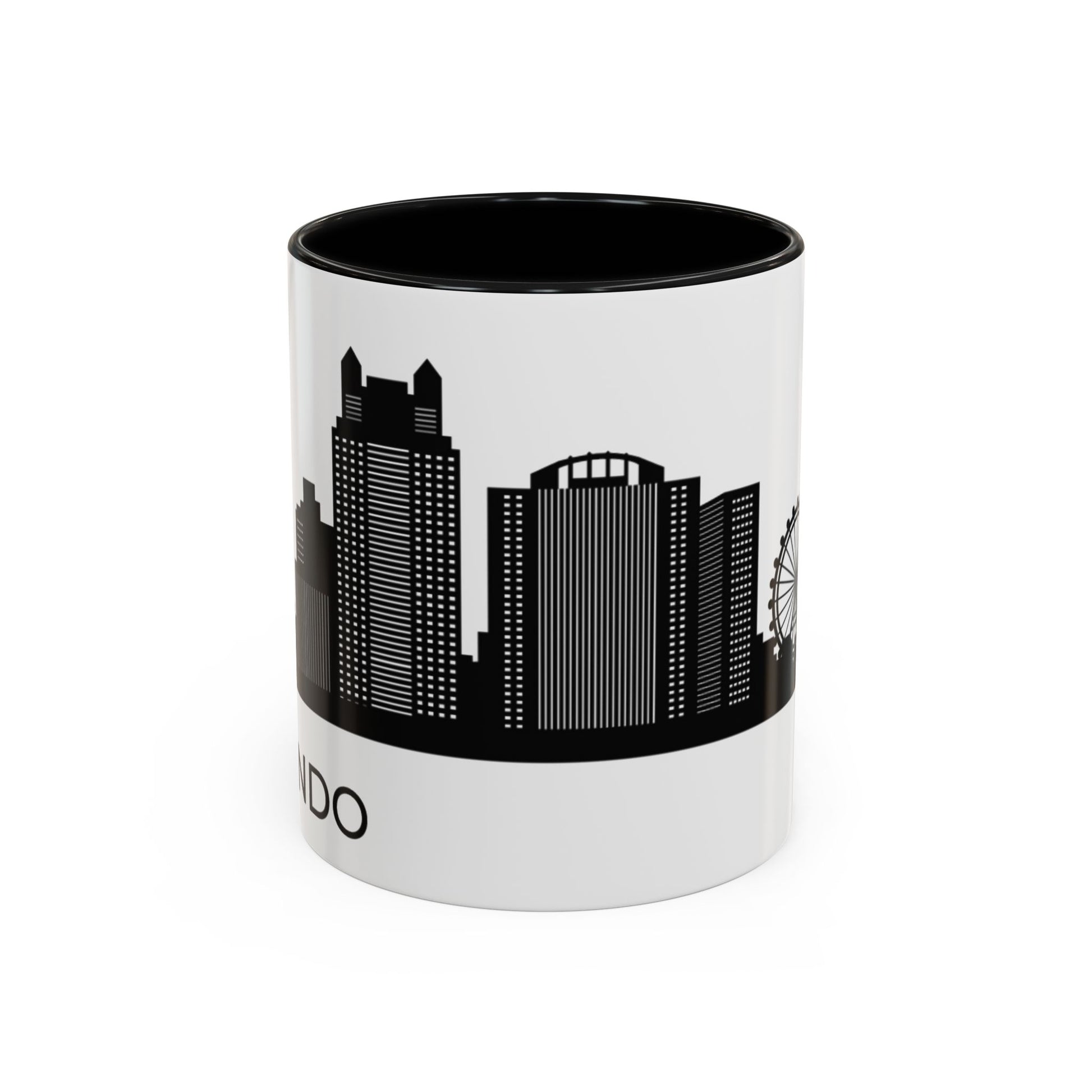 
Coffee Mug - City Skyline Orlando Trendy Black and White Minimalist 11, 15oz
