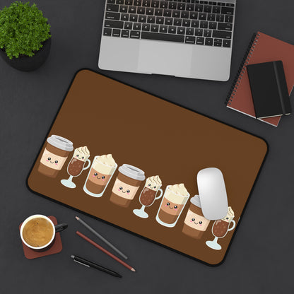 Kawaii Cute Iced Coffee Large Mousepad Extra Large Gaming Desk Mat Desk Accessories for Coffee Lovers