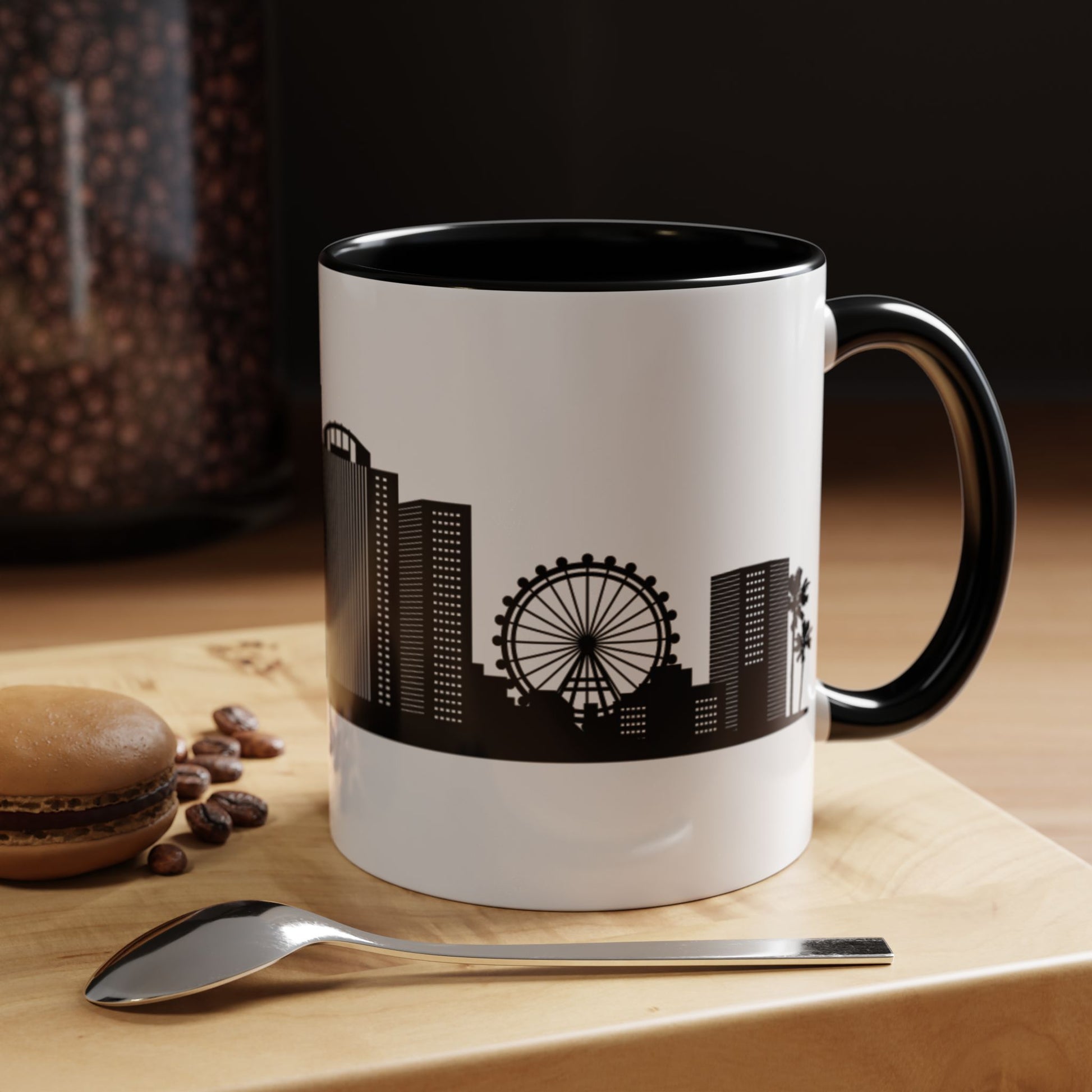 
Coffee Mug - City Skyline Orlando Trendy Black and White Minimalist 11, 15oz
