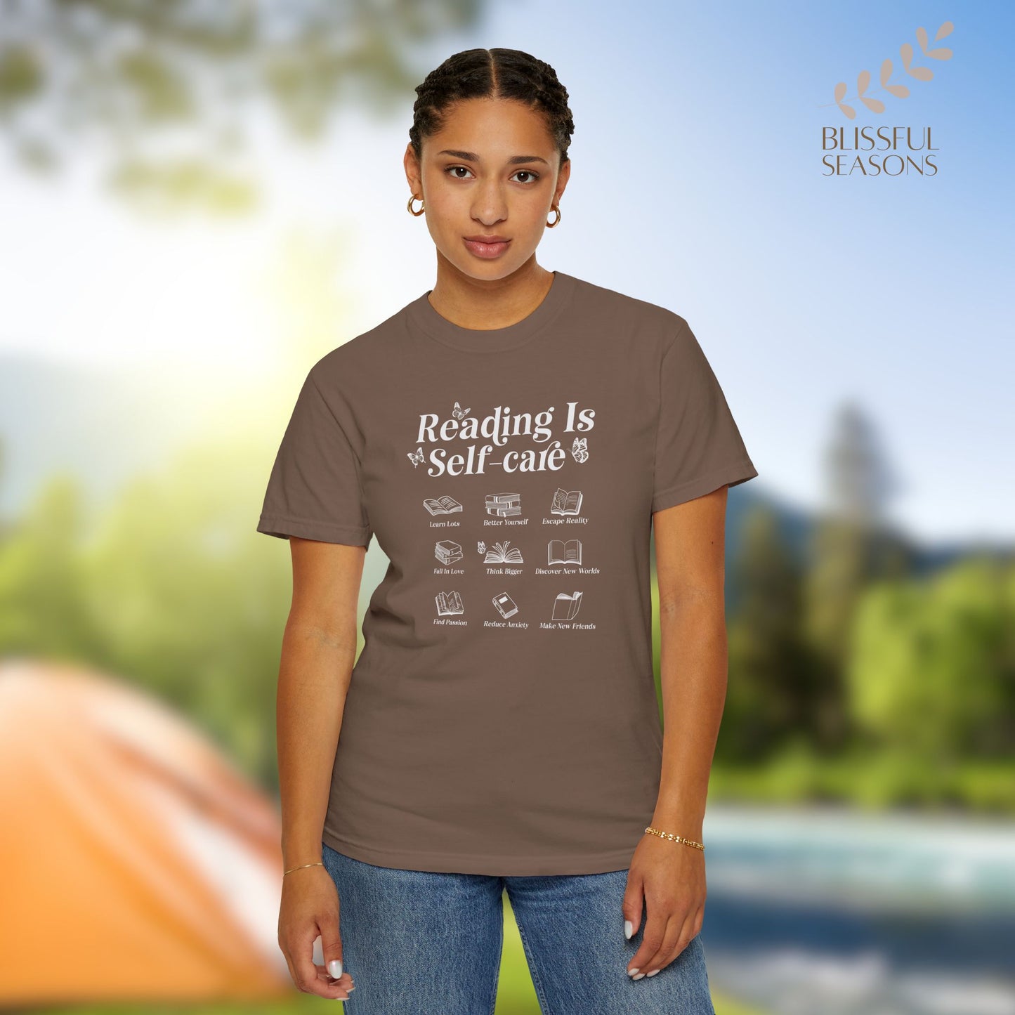 Comfort Colors Unisex Garment-Dyed T-shirt - Reading is Self Care Espresso Color