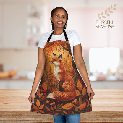 Cute Fox Chef Apron with Tie Back Closure for Animal Lover Gift Item Apron for Mother Sister Friend  Grandma Grandparents Fur Mama