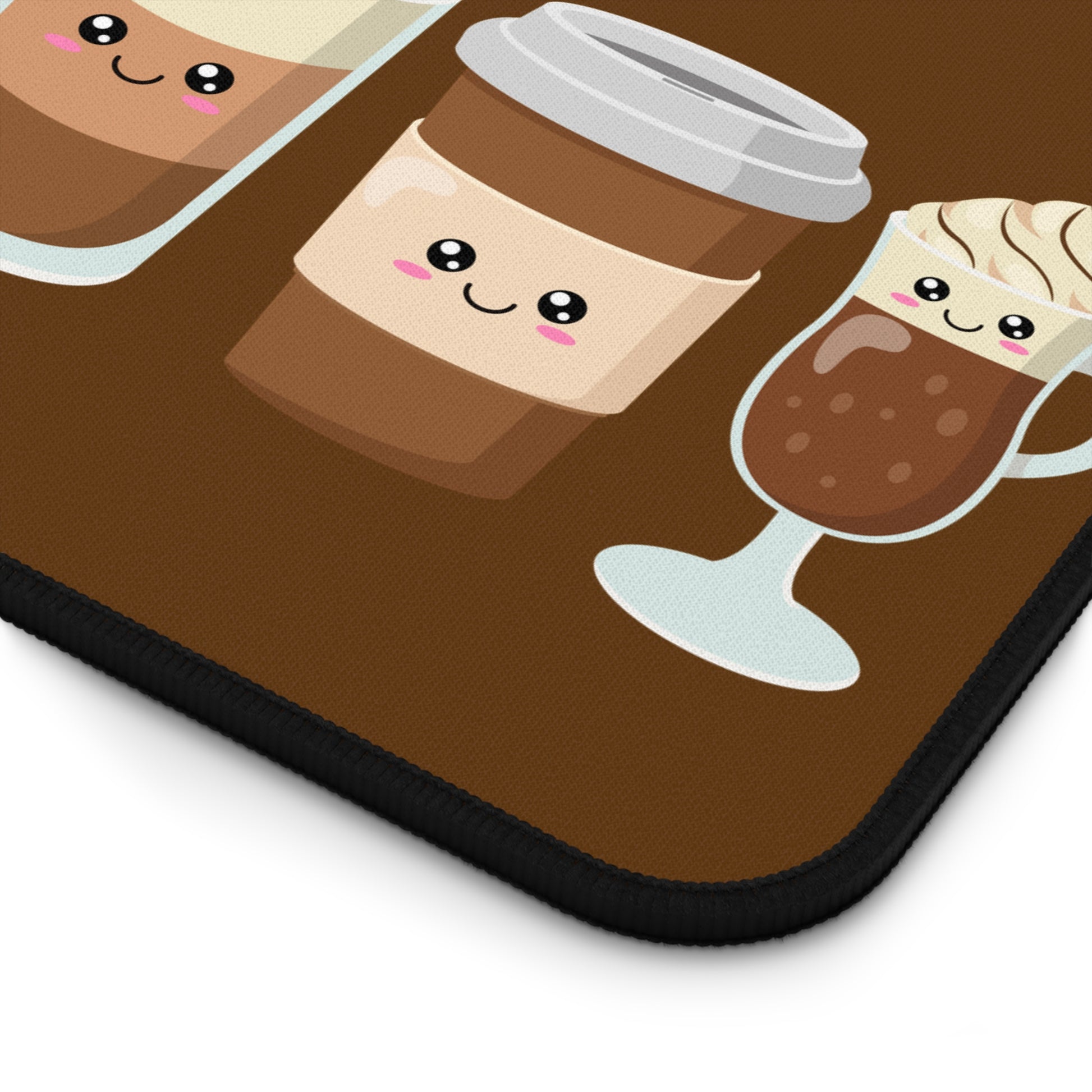 Kawaii Cute Iced Coffee Large Mousepad Extra Large Gaming Desk Mat Desk Accessories for Coffee Lovers