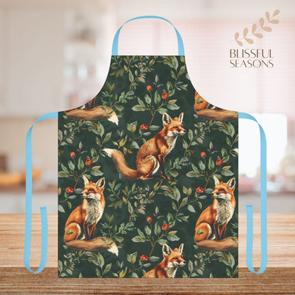 Cute Fox Chef Apron with Tie Back Closure for Animal Lover Gift Item Apron for Mother Sister Friend  Grandma Grandparents Fur Mama