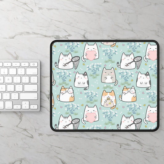 Gaming Mouse Pad - Cat Lover Cute Kawaii Aesthetic Design