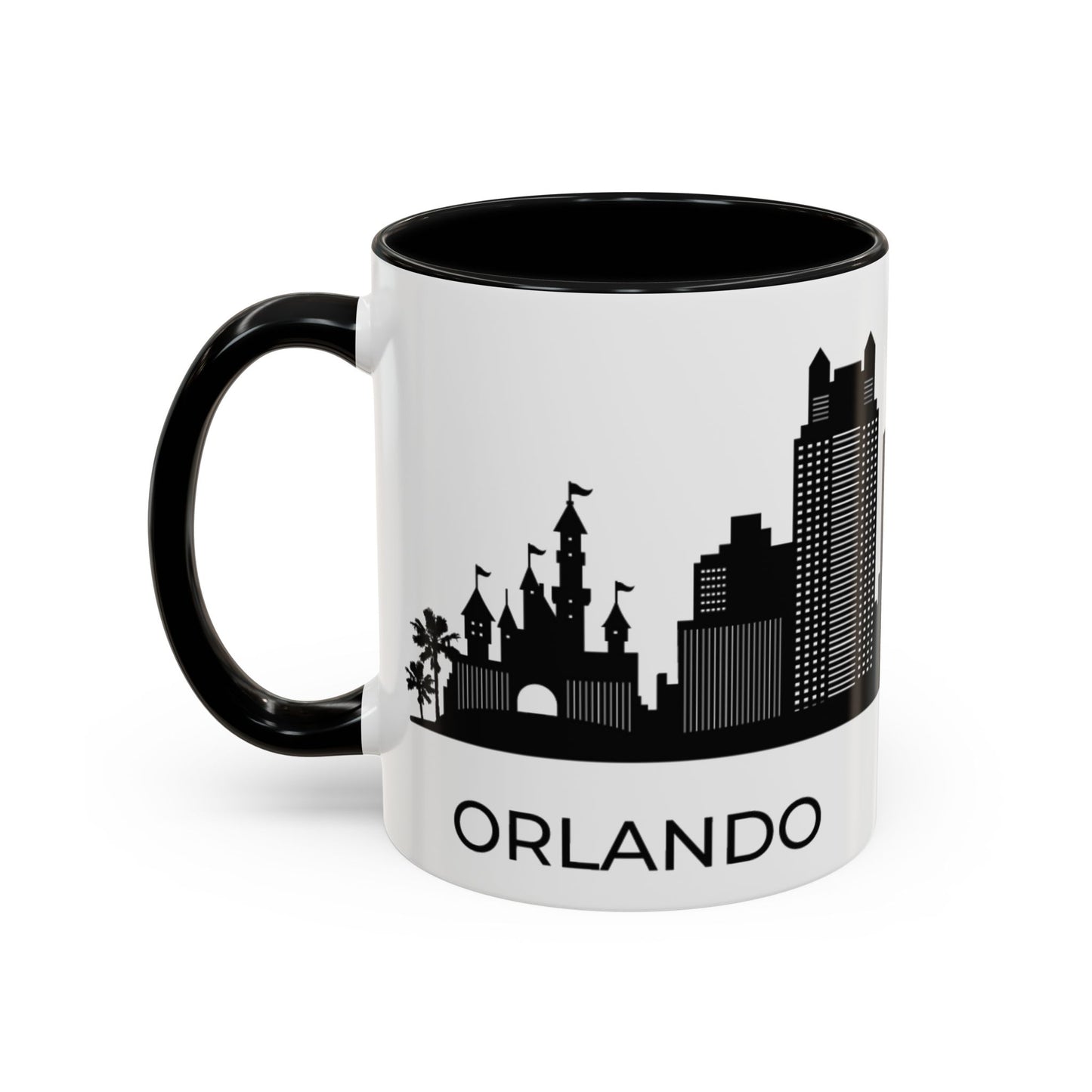 
Coffee Mug - City Skyline Orlando Trendy Black and White Minimalist 11, 15oz
