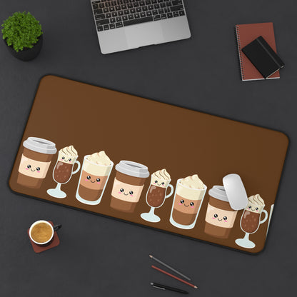 Kawaii Cute Iced Coffee Large Mousepad Extra Large Gaming Desk Mat Desk Accessories for Coffee Lovers