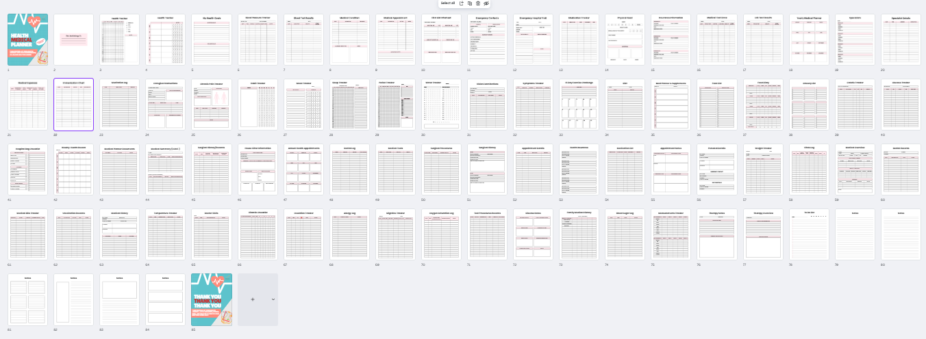 Health Planner Printable Medical & Wellness Organizer, Chronic Illness Tracker, Medication Log, Fitness Journal (Digital PDF Download)