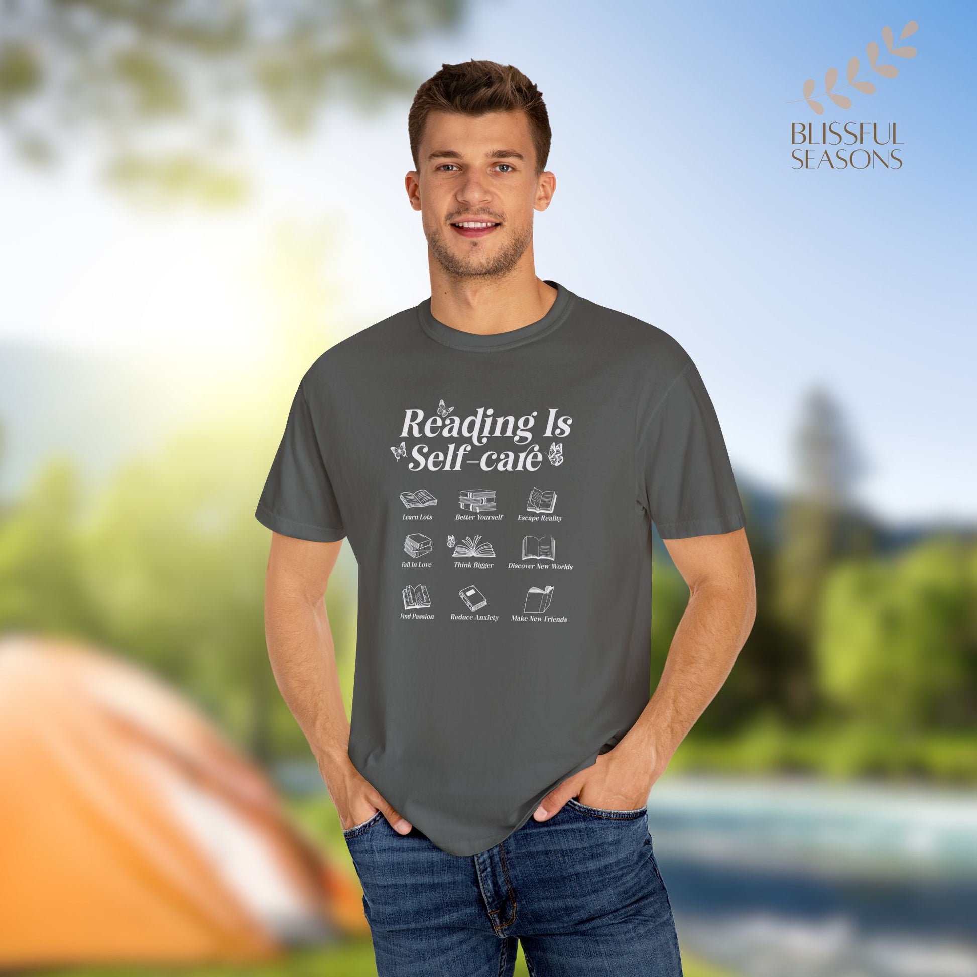 Comfort Colors Unisex Garment-Dyed T-shirt - Reading is Self Care Espresso Color