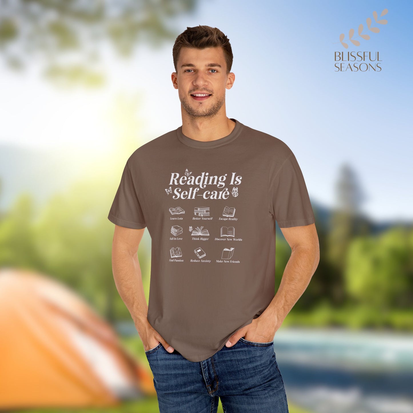 Comfort Colors Unisex Garment-Dyed T-shirt - Reading is Self Care Espresso Color