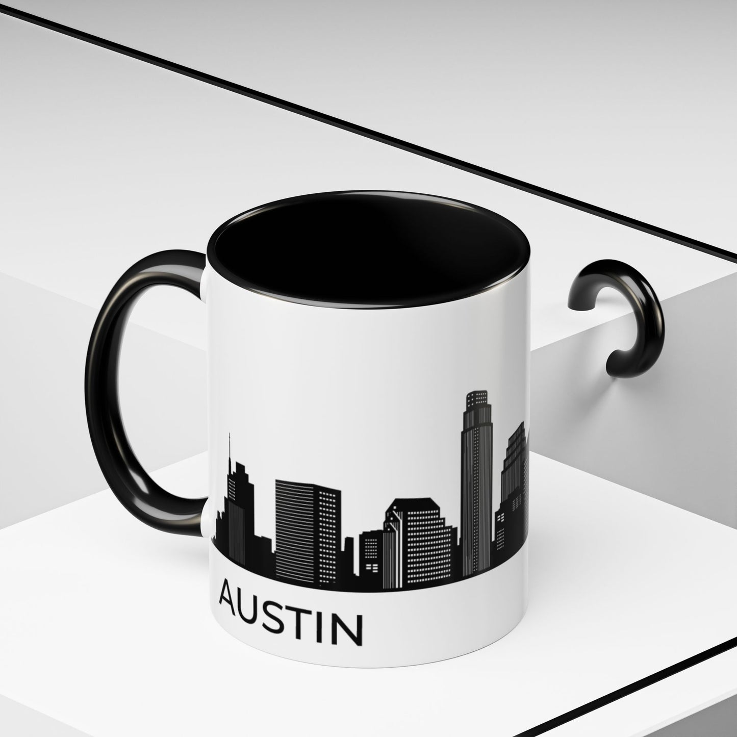 City COFFEE Mug Black and White Coffee Mug Display Trendy Coffee Mug Minimalist Coffee Mug Austin Mug Austin Texas Skyline Mug