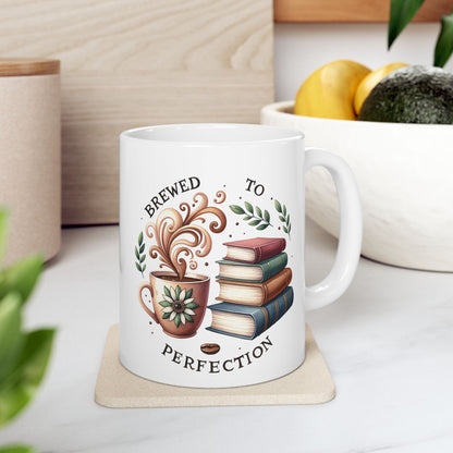 Brewed to Perfection Book Lover Perfect Mug Gift for Bookish Friends BFF Girlfriend Niece Book Introvert Gift