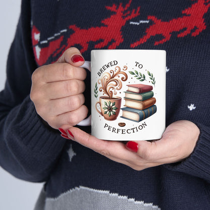 Brewed to Perfection Book Lover Perfect Mug Gift for Bookish Friends BFF Girlfriend Niece Book Introvert Gift