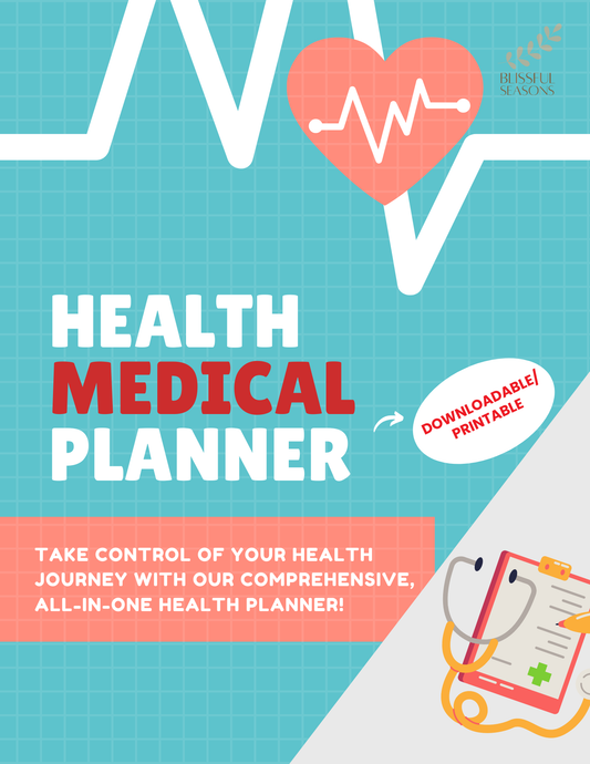 Health Planner Printable Medical & Wellness Organizer, Chronic Illness Tracker, Medication Log, Fitness Journal (Digital PDF Download)